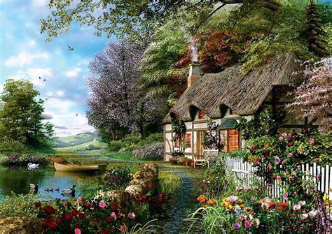 Puzzle gratuit paysage - stepindance.fr | Countryside cottage, Landscape paintings, 1500 piece ...