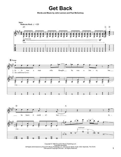 Get Back by The Beatles - Guitar Tab Play-Along - Guitar Instructor