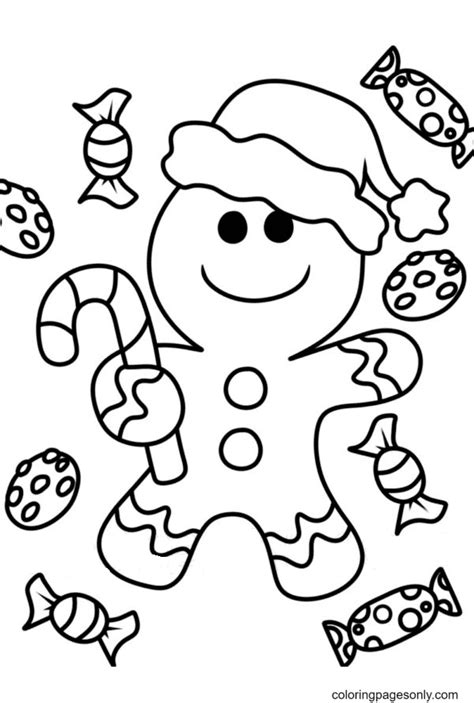 Gingerbread Man Coloring Pages Printable for Free Download