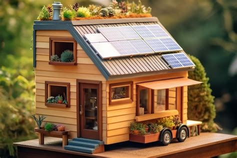 Premium AI Image | Tiny house solar panels Generate Ai