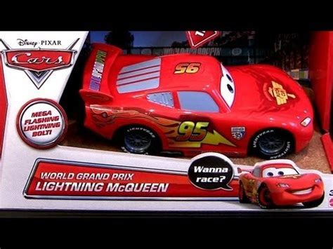 2013 Cars 2 World Grand Prix Lightning McQueen MEGA Flashing Lights & Sounds Disney toy Review ...