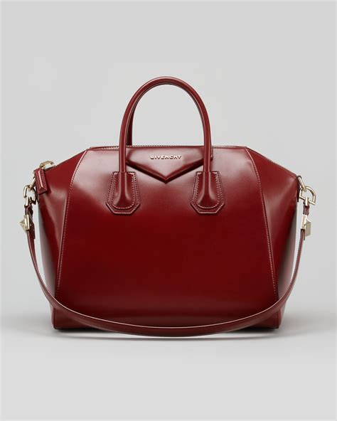 Givenchy Antigona Medium Box Satchel Bag, Burgundy