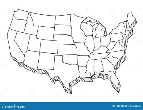 Drawing Of United States Map - Alvina Margalit