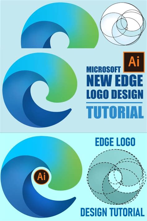 Microsoft Edge Logo Design Tutorial | Adobe Illustrator Logo Design ...