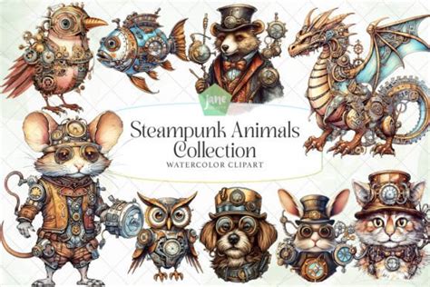 Steampunk Animals Collection Sublimation Graphic by JaneCreative ...