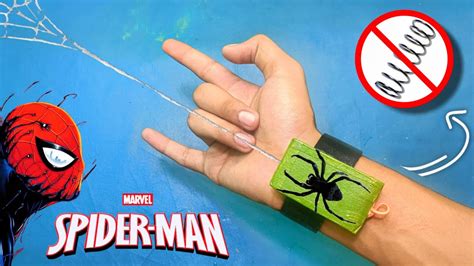 Spider man Web Shooter with Cardboard | Web Shooter without spring | Web Shooter कैसे बनाएं ...