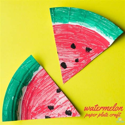 Watermelon Paper Plate Craft - The Surprise Garden - Glue Sticks and ...