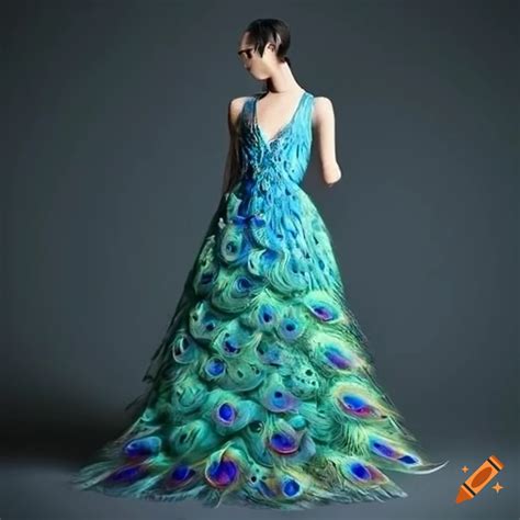 Peacock-inspired dress