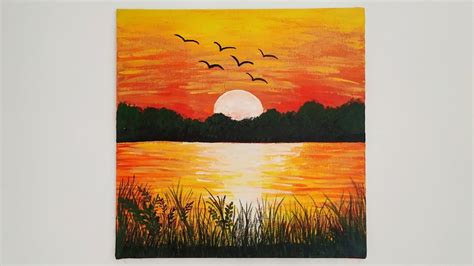 Simple and beautiful Sunrise Landscape Painting | Stay home #withMe ...