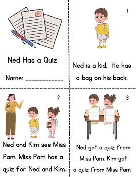 Phonics Decodable - Ned Has a Quiz by Emily Gibson | TPT