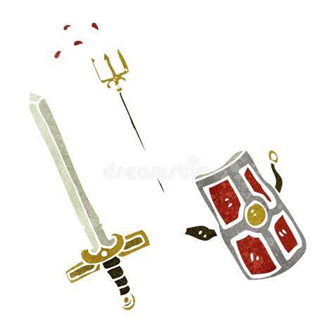 Cartoon gladiator weapons stock vector. Illustration of crazy - 37577185