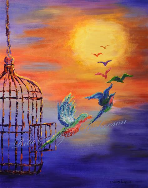 Birds of Freedom Art Print, Bird Painting - Etsy Singapore