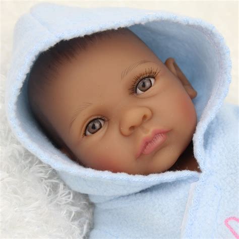 Full Body Silicone Reborn Baby 10 Inch Lifelike Alive Babies African ...