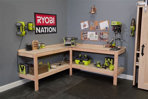 RYOBI Nation | Garage work bench, Diy workbench, Garage decor