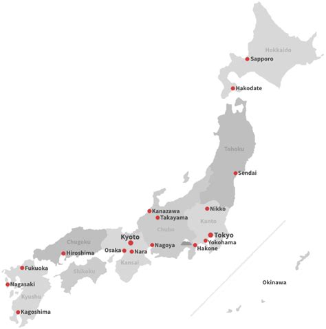 Map Of Japan With Landmarks