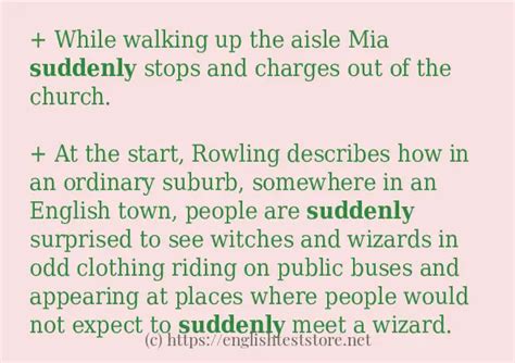 "suddenly" - sentence examples - EnglishTestStore Blog