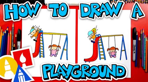 How To Draw A Playground With Swing And Slide - Art For Kids Hub