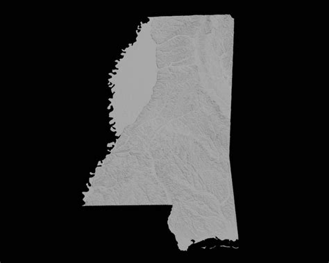 Mississippi State Topographic Map 3D Model Stl for CNC - Etsy