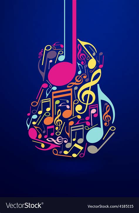 Abstract guitar and notes design Royalty Free Vector Image