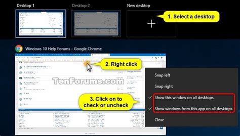 Show Window from App on All Virtual Desktops in Windows 10 | Tutorials