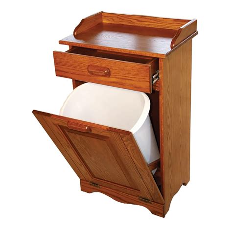 Oak Tilt-out Trash Bin with Drawer | Scenic Hills Furniture