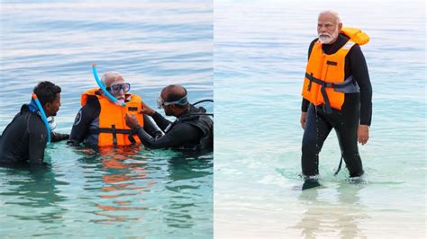 PM Modi shares exquisite pictures from snorkelling experience in ...