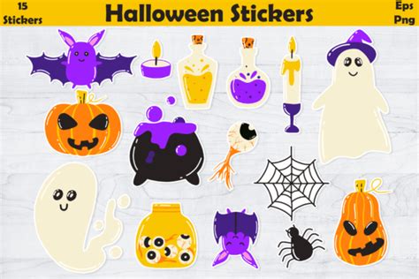 Halloween Sticker Set. Vector Stickers. Graphic by Kid's Dreams ...