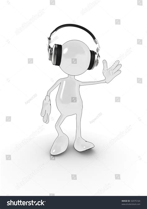 3d Cartoon Character Headphones Dancing Music Stock Illustration 32075164 | Shutterstock