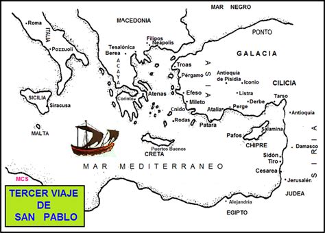 Tercer Viaje De Pablo Map