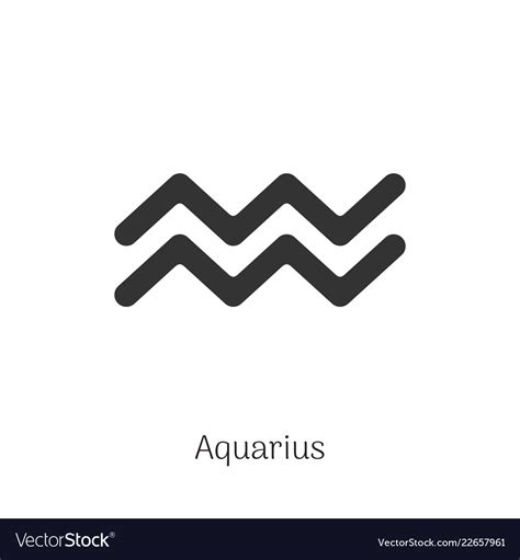 Aquarius zodiac sign isolated on white background Vector Image