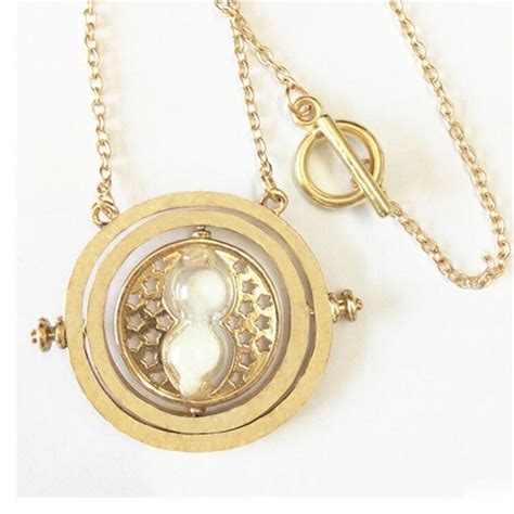 Harry Potter Time Turner Necklace Hermione Granger Rotating Spins Gold ...