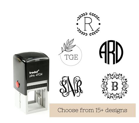 Personalized Monogram Stamp Self Inking Stamp Personalized Wedding ...