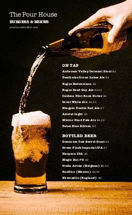 Beer Bar Menu | Bar Menus