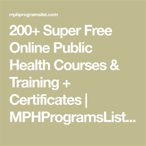 200+ Super Free Online Public Health Courses & Training + Certificates ...