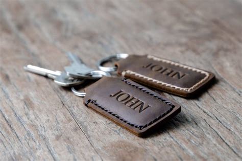 Personalized Leather Keychain [Handmade]