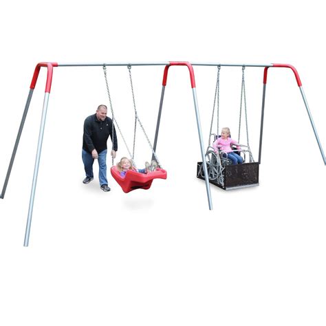 Two Bay ADA Compliant Wheelchair Swing Set with Swings