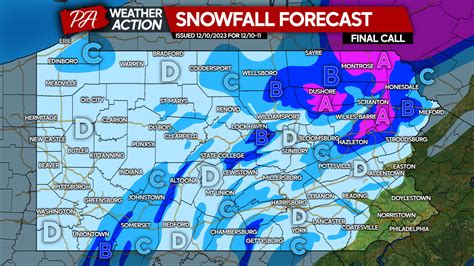 Final Call Snowfall Forecast for Sunday Evening – Monday’s Morning’s Rain to Snow Event (Free ...