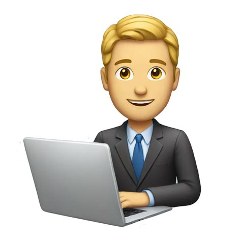 White Man with laptop on desk over treadmill | AI Emoji Generator