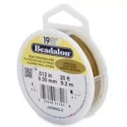 Stringing wire Gold Color 19 strands 0.30mm x9,2m - Perles & Co