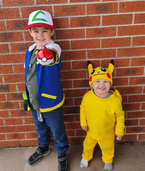 My kids Pokemon costumes for a Pokemon party. Cute Pikachu and Ash ...