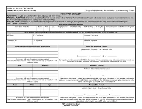 NAVPERS Form 6110/10 - Fill Out, Sign Online and Download Printable PDF ...