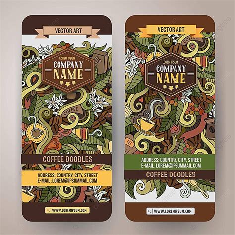 Vector Banner Templates Doodles Coffee Theme Beans Design Card Vector, Beans, Design, Card PNG ...
