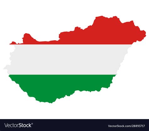 Flag in map hungary Royalty Free Vector Image - VectorStock