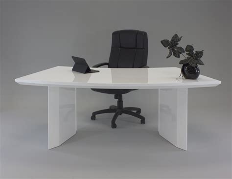 80.5" White Executive Desk with Curve by Sharelle - OfficeDesk.com