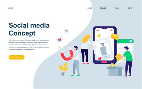 Modern flat web page design template of Social Media 280140 Vector Art ...