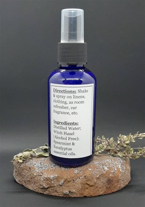 4 Oz. Spearmint & Eucalyptus Essential Oil Spray Car/room - Etsy