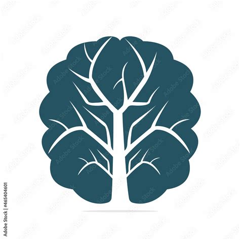 Modern brain tree logo design. Tree growth on brain educational logo ...