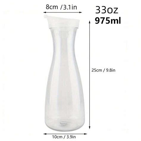 1pc Clear Acrylic Juice Drink Pitcher Carafe Jug Water Carafes For Cold Juices, Plastic Juice ...