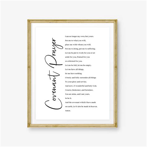 The Covenant Prayer Sign Printable, John Wesley Quote Poster, Christian Wall Art Print, Instant ...