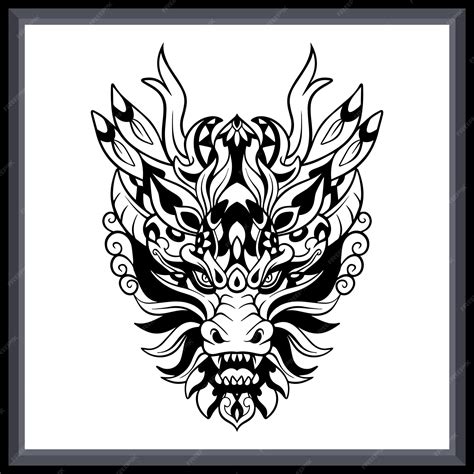 Premium Vector | Dragon head tribal tattoo mandala arts